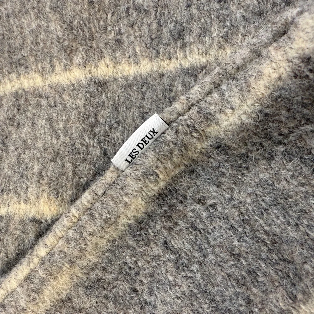 LES DEUX Lennon Wool Pinstripe‎ Overshirt Gray Men's Size M